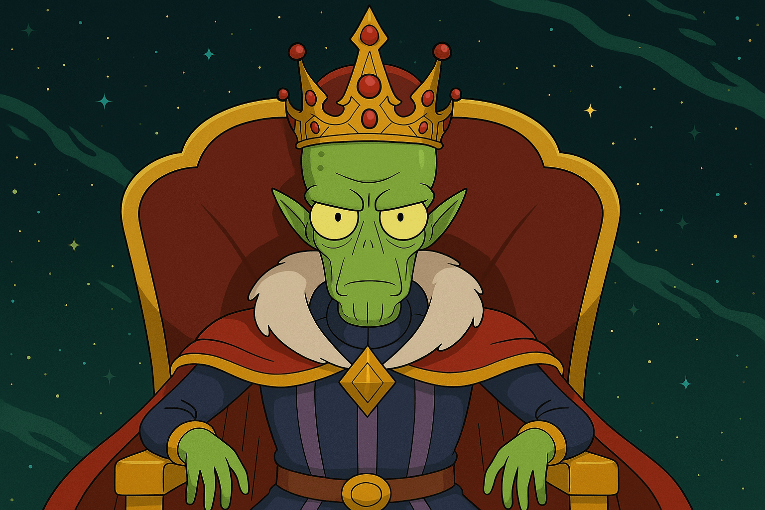 AI-generated Rick Morty King character