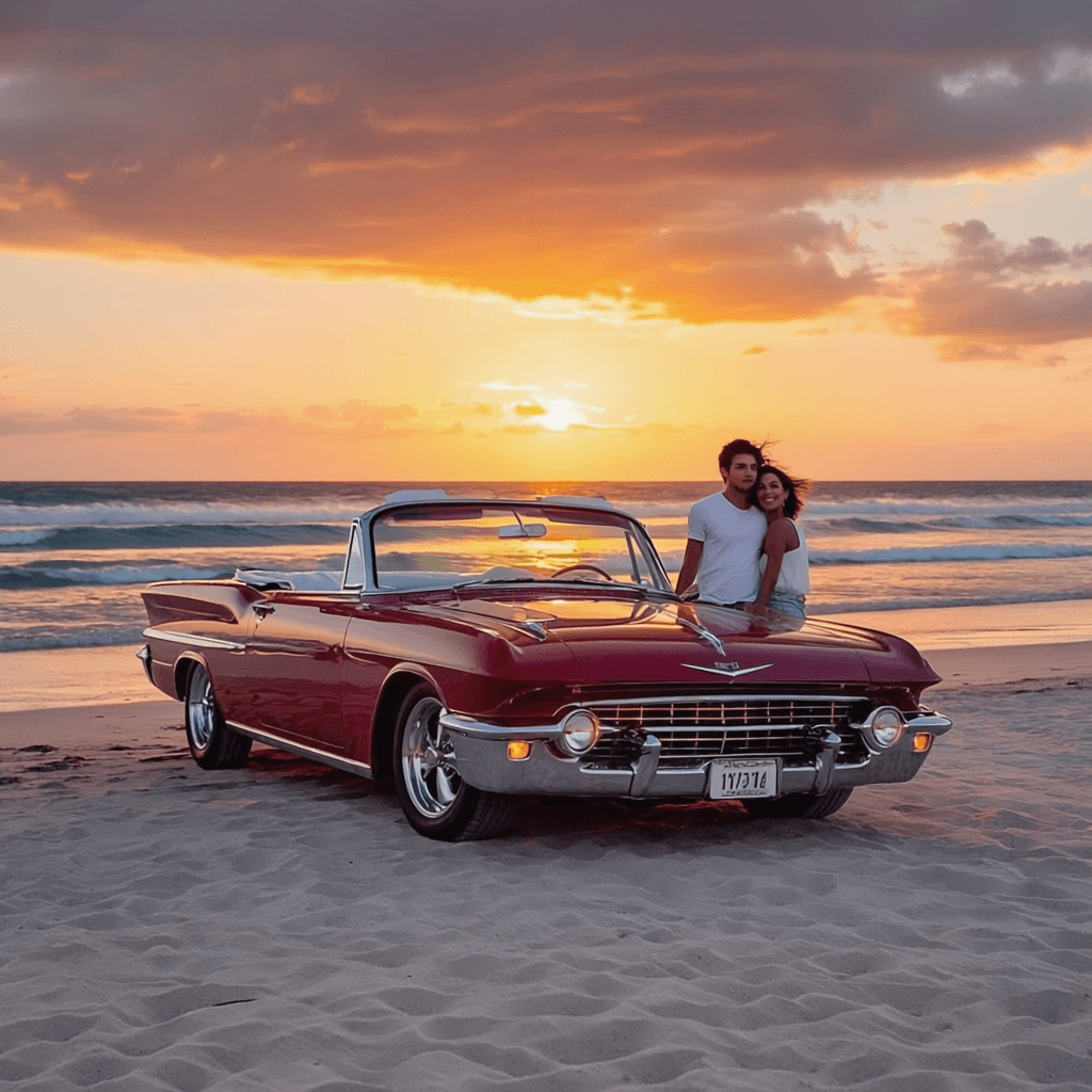 AI-generated scene of people looking to the sky